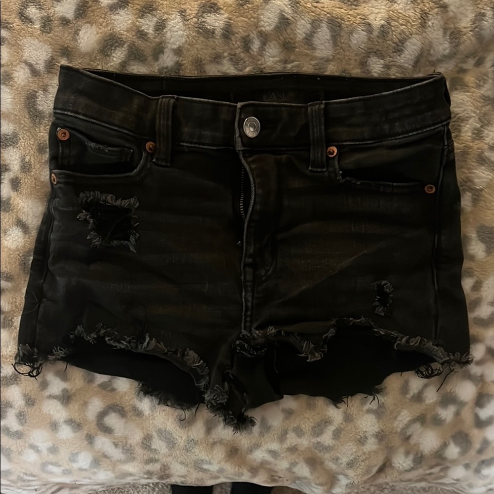 Stylish Black Distressed Women's Shorts